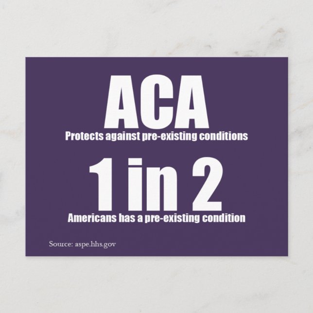 ACA Pre-Existing Condition Postcard (Front)