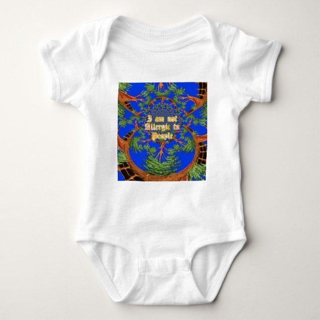 Acacia Alchemy: I Am Not Allergic to People Art  Baby Bodysuit (Front)