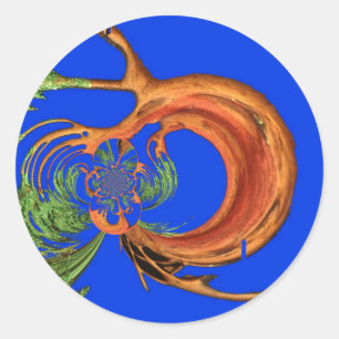 Acacia Circle Art Print Classic Round Sticker