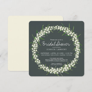Acacia cream art flowers bridal shower invites