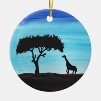 Acacia & Giraffe Ceramic Tree Decoration