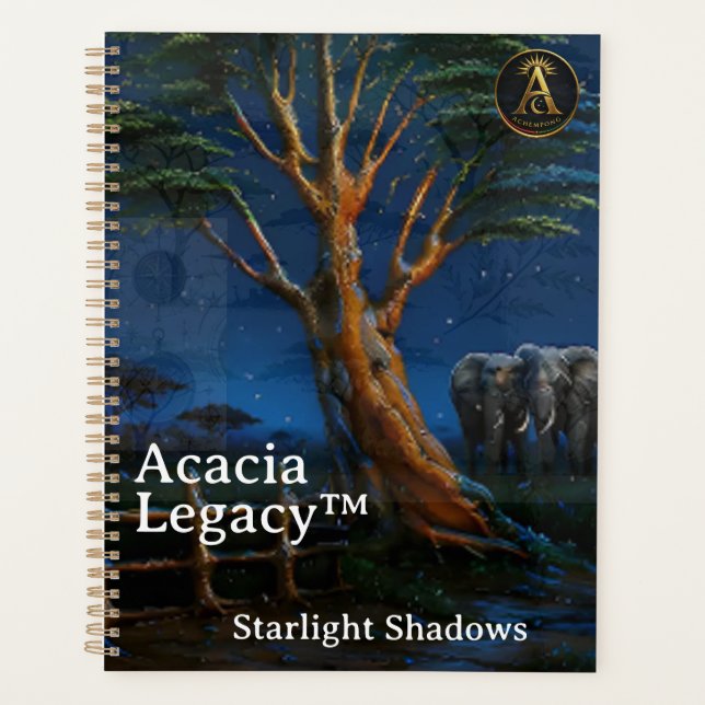 Acacia Legacy™: Midnight Elephant | African Mara  Planner (Front)