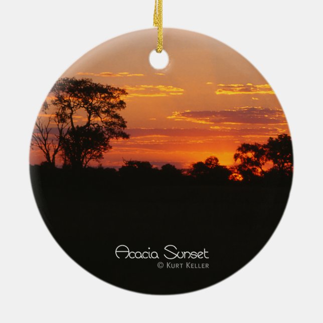 Acacia Sunset Ceramic Tree Decoration (Back)