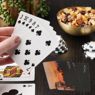Acacia Sunset Photo Playing Cards