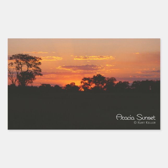 Acacia Sunset Rectangular Sticker (Front)