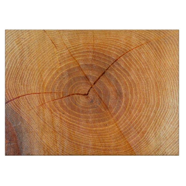 Acacia Tree Cross Section Glass Chopping Board (Front)