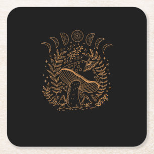 Academia Goblincore Cottagecore Aesthetic Witchy M Square Paper Coaster