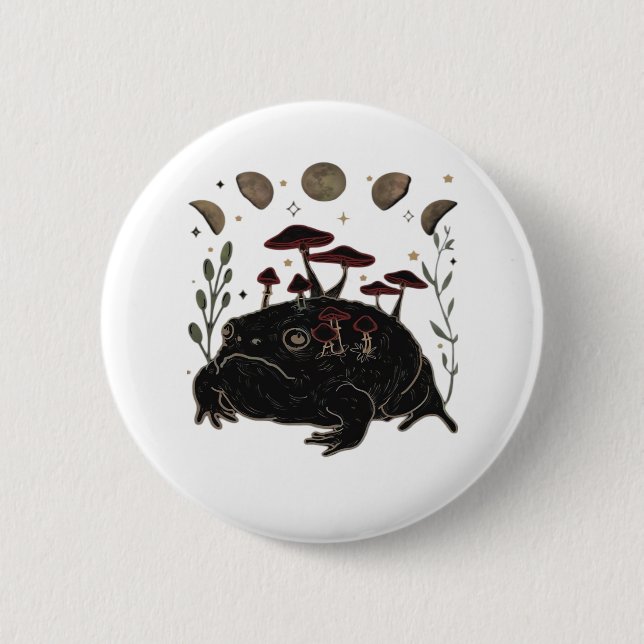 Academia Moon Witchy Goblincore Aesthetic Frog Cla 6 Cm Round Badge (Front)