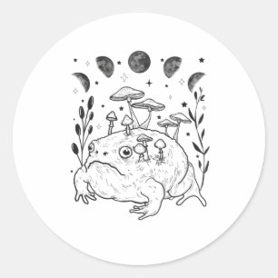 Academia Moon Witchy Goblincore Aesthetic Frog Classic Round Sticker
