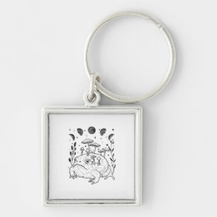 Academia Moon Witchy Goblincore Aesthetic Frog Key Ring
