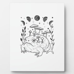 Academia Moon Witchy Goblincore Aesthetic Frog Plaque