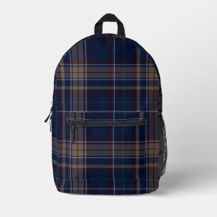 Academia Navy Blue Plaid Printed Backpack