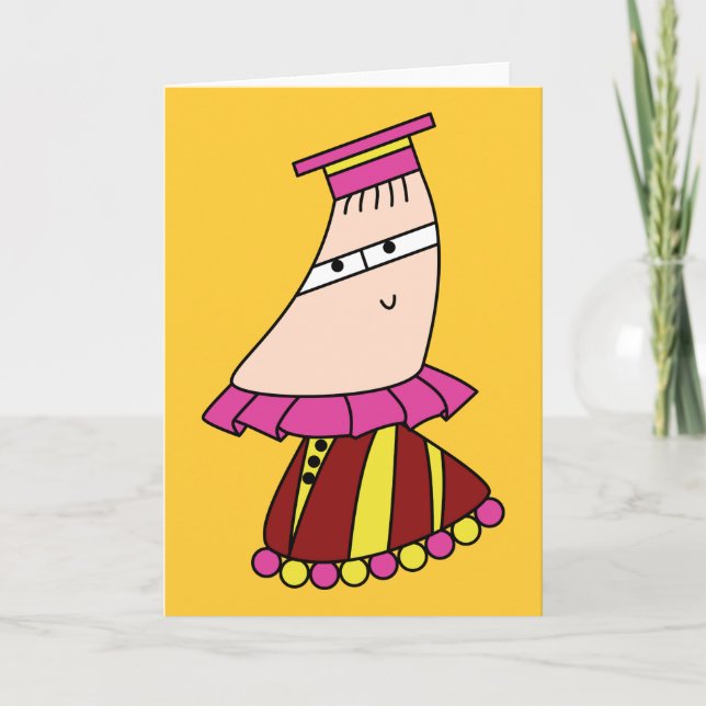 Academic dress kawaii character greeting cards (Front)
