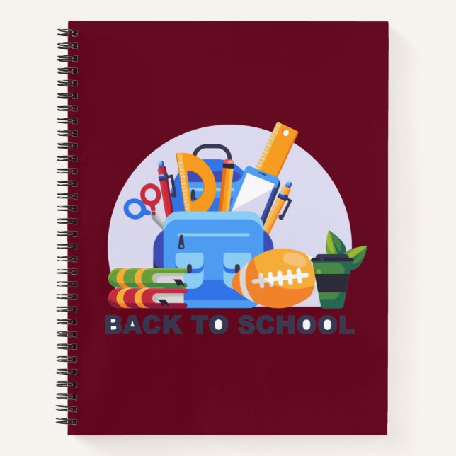 Academic Essentials Burgundy Notebook (Front)