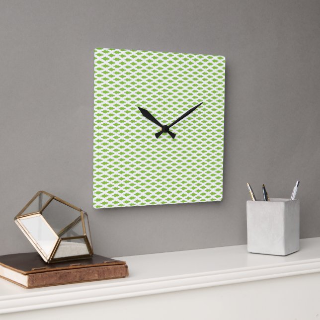 Academic Green Pattern for Success Square Wall Clock (Office)