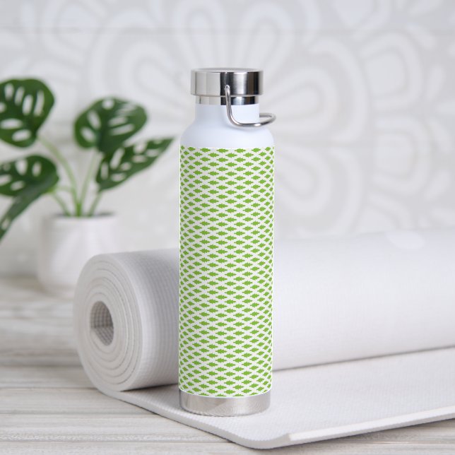 Academic Green Pattern for Success Water Bottle (Yoga (Rotated))
