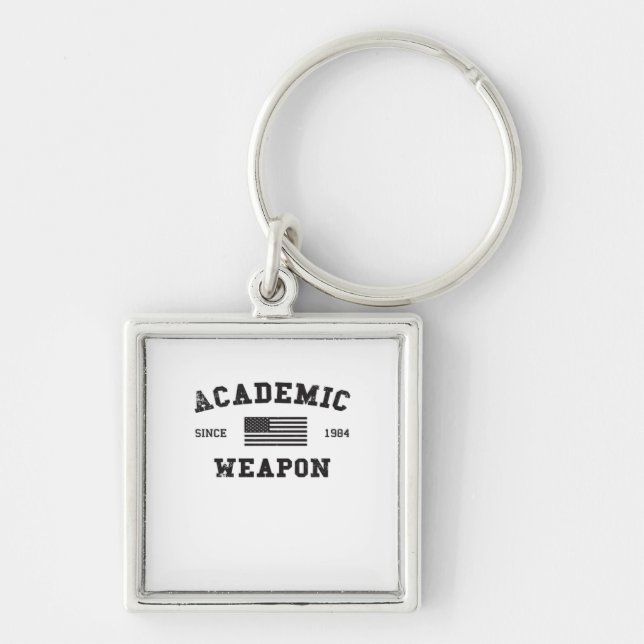 Academic Weapon Classic Funny Meme Key Ring (Front)