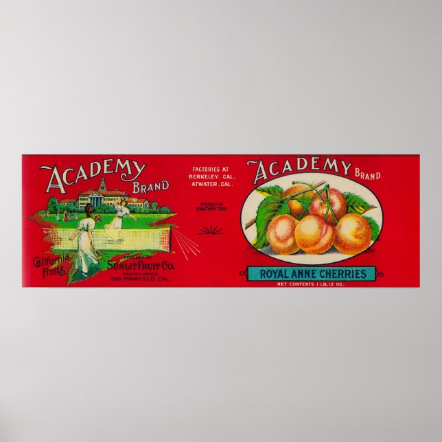 Academy Cherry Label Poster (Front)