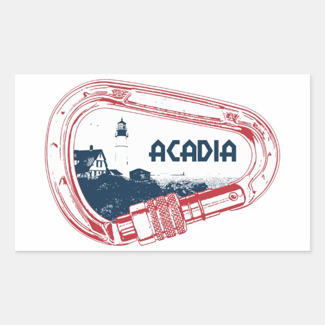 Acadia Climbing Carabiner Rectangular Sticker (Front)