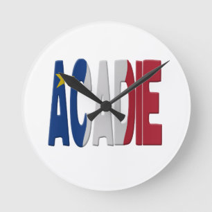 Acadia flag round clock