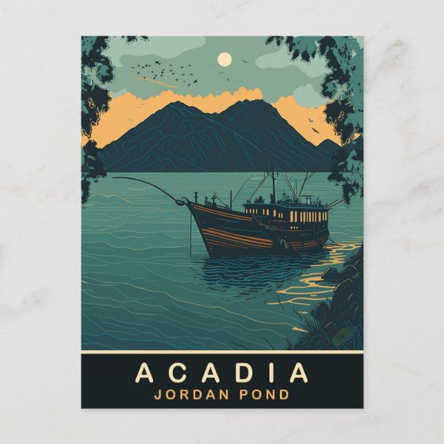 Acadia, Jordan Pond, Travel Postcard (Front)