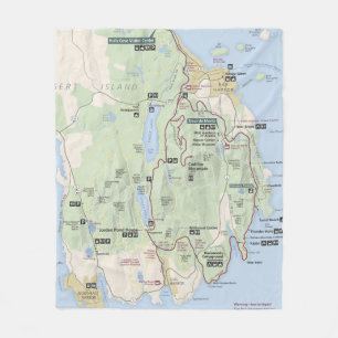 Acadia map fleece blanket
