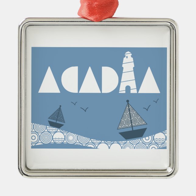 Acadia Metal Tree Decoration (Front)