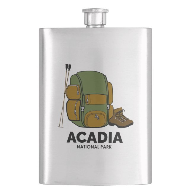 Acadia National Park Backpack Hip Flask (Front)