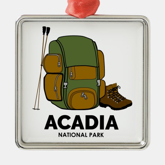Acadia National Park Backpack Metal Tree Decoration (Front)