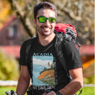 Acadia National Park Bar Harbor Lighthouse Vintage T-Shirt