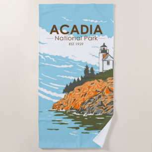 Acadia National Park Bar Harbour Lighthouse Beach Towel