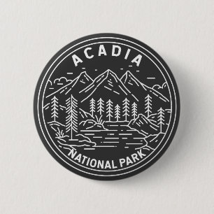 Acadia National Park Bar Harbour Monoline 6 Cm Round Badge