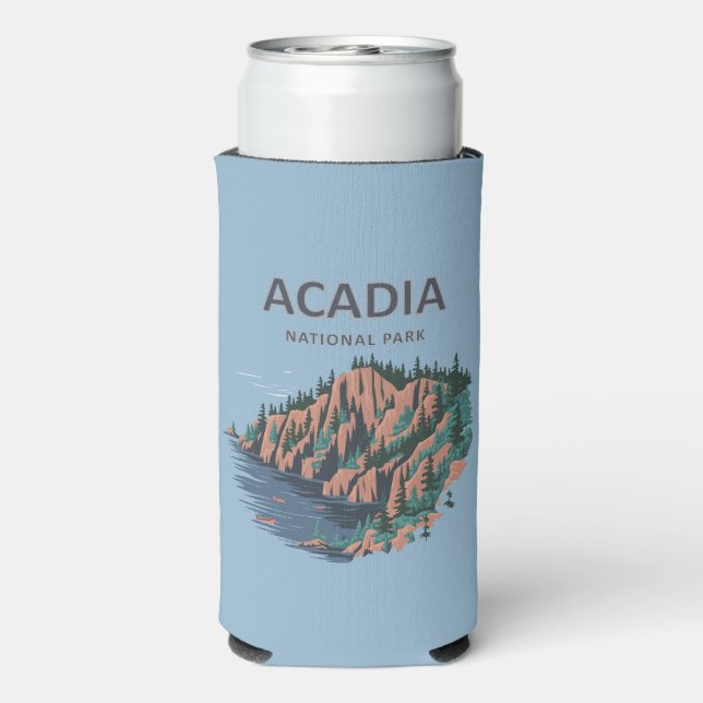 Acadia National Park Cadillac Mountain Seltzer Can Cooler (Seltzer Back)