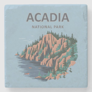 Acadia National Park Cadillac Mountain Stone Coaster