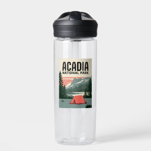 Acadia National Park Camping Vintage Water Bottle