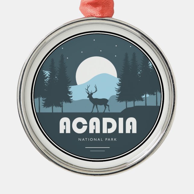 Acadia National Park Deer Metal Tree Decoration (Front)