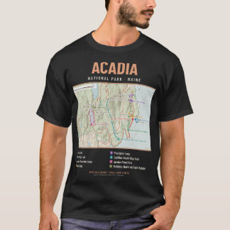 Acadia National Park Hiking Trail Map T-Shirt