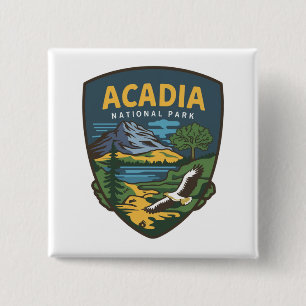 Acadia National Park Landscape Emblem 15 Cm Square Badge
