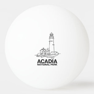 Acadia National Park Lighthouse Line Art  Ping Pong Ball