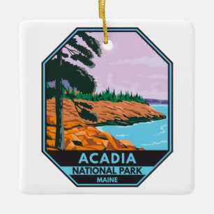 Acadia National Park Maine Bar Harbour Vintage Ceramic Ornament