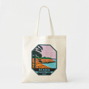 Acadia National Park Maine Bar Harbour Vintage Tote Bag