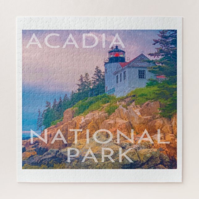 Acadia National Park Maine Bass Harbour Lighthouse Jigsaw Puzzle (Vertical)