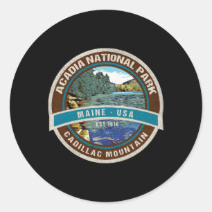 Acadia National Park Maine Cadillac Mountain Classic Round Sticker