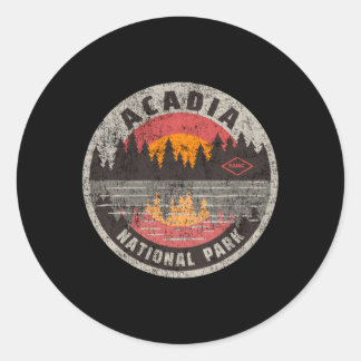 Acadia National Park Maine Camg Hiking Classic Round Sticker