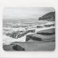 Acadia National Park Maine Coast Black and White