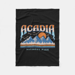 Acadia national park maine mountains vintage 80s fleece blanket