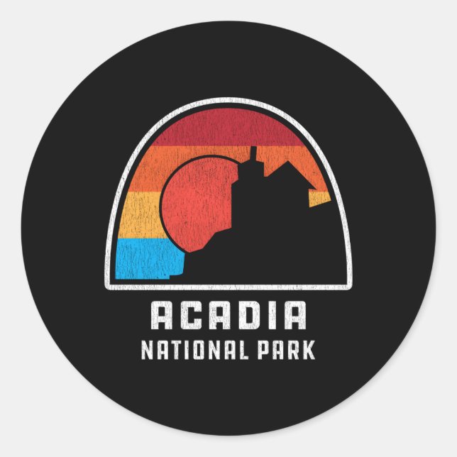 Acadia National Park Maine Outdoor Style Classic Round Sticker (Front)