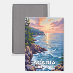 Acadia National Park   Maine Painting Travel Art Magnet