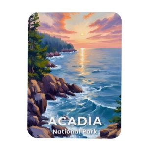 Acadia National Park Maine Painting Travel Art Magnet