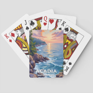 Acadia National Park   Maine Painting Travel Art Playing Cards